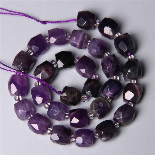 1/2/5pcs Faceted Cube Beads Natural Stone Amethyst Bead Square Raw Mineral Loose Beads For Jewelry Making DIY Necklace Bracelet