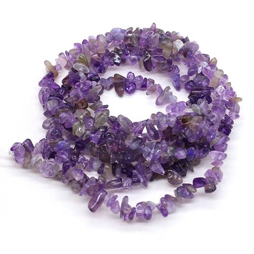 40CM Natural Amethysts Beads Irregural Freeform Chip Gravel Stone Beads For Jewelry Making DIY Necklace Bracelet 3x5-4x6mm