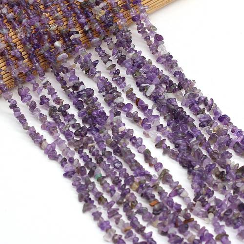 40cm Natural Irregular Deep Amethysts Stone Freeform Chips Gravel Beads For Bracelet Necklace Jewelry Making DIY Size 3x5-4x6mm