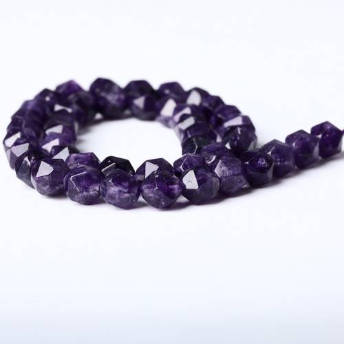 8mm Geometric Amethyst natural stones Beads for needlework diy beads for bracelets Accessories for jewelry making