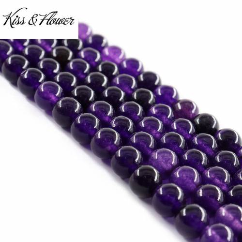 KISS&FLOWER LB10 4 6 8 10 12mm Natural Stone Jewelry DIY Making Accessories Bracelet Necklace Amethyst Round Loose Spacer Beads