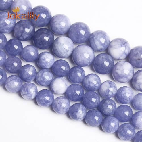 Natural Purple lavender Angelite Stone Beads Amethysts Jades Round Loose For Jewelry Making DIY Bracelets Necklace 4 6 8 10 12mm