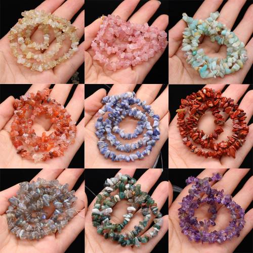 Natural Stone Beads Irregular Amethysts Agates Crushed Stone Chip Bead for Jewelry Making Diy Necklace Bracelet Gifts 40cm
