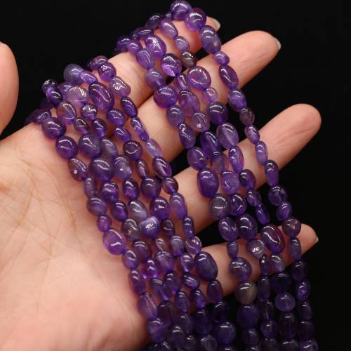 Natural Stone Beads Polish Charms Amethysts Loose Bead for Jewelry Making Girls Bracelet Necklace Accessories