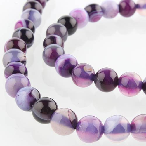 Nbeads Natural Gemstone Agate Round Bead Strands - Dyed - BlueViolet - 6mm - Hole: 1mm; about 63pcs/strand - 1535