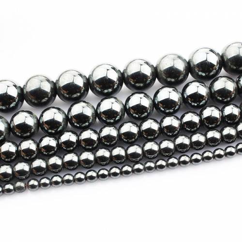 1 Strands 15(37~38cm) Round Natural Hematite Stone Rock 4mm 6mm 8mm 10mm 12mm Beads Lot for Jewelry Making DIY Bracelet