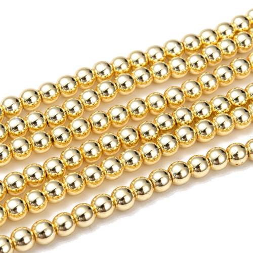 10 Strand Electroplate Non-magnetic Synthetic Hematite Beads Strands Round 6mm Hole: 1~15mm about 67~72pcs/strand 157 inch