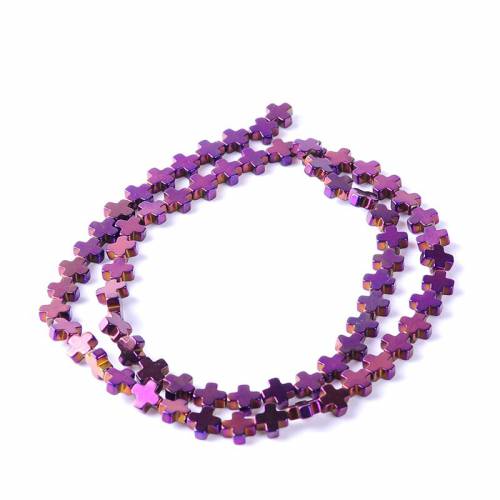 1pack/lot 6mm Natural stone bright multi-color cross loose spacer hematite beads for DIY jewelry necklace bracelet making