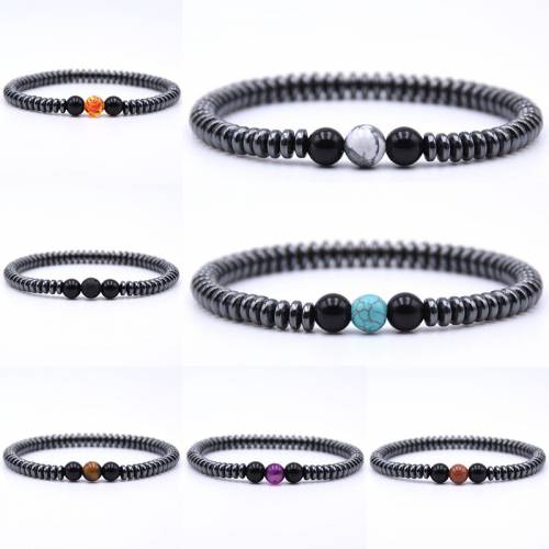 1PC Hot Sale 12 Colors Adjustable Minimalist Natural Stone Black Yoga Beautiful Bracelet Charm Hematite Beads
