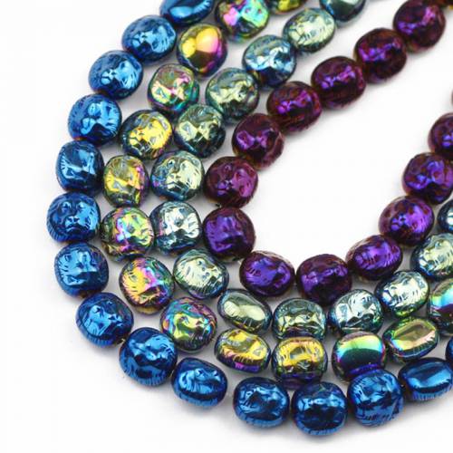 20pcs Lion Head Hematite Natural Stone 10MM Blue - Gold - Green - Purple Loose Spacer Beads For Jewelry Making Diy Bracelets Pendant