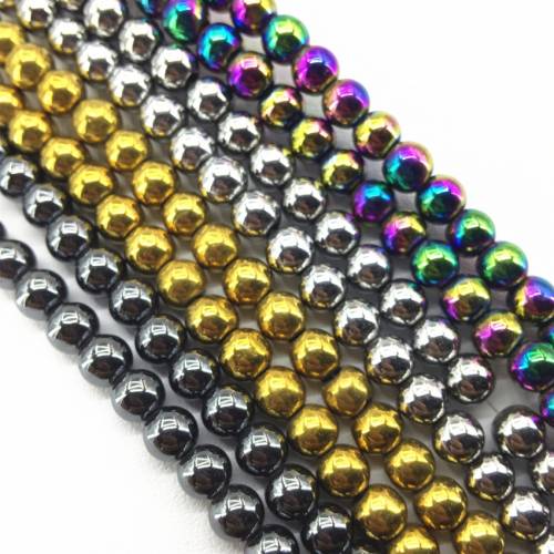 3 Colors 4 6 8 10 12mm Natural Stone Hematite Iron ore Japser Round Loose Bead Ball Elegant Jewelry Making Finding 15inch B179