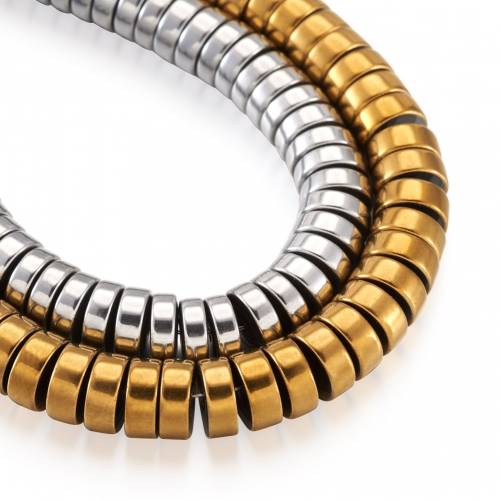 4 6 8mm Non-magnetic Synthetic Hematite Beads Loose Spacer Beads Flat Round For DIY Bracelet Necklace Jewelry Making Supplies