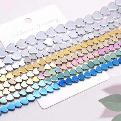 4/6/8/10mm Natural Stone Hematite Beads Love Heart Shape Loose Spacer Beads For Jewelry Making DIY Bracelet Retention Color