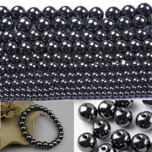 4mm 6mm 8mm 10mm Non Magnetic Black Hematite Beads Diy Natural Stone Beads Spacer for Jewelry Making Women Men Bracelet