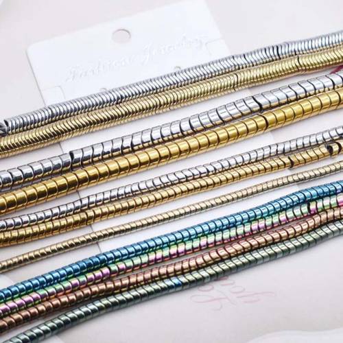 4mm 6mm Wave Disc shape Gold Plated Hematite Beads Natural Stone Beads For Jewelry Making Diy Bracelet Retention Color 15inch