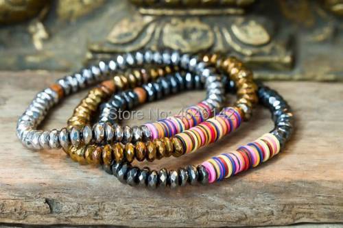 African ClayNatural Hematite Beads Bracelets Men Fashion Hot Selling Raw Gem Stone No Magnetic Gravel Hematite Bangles For Women