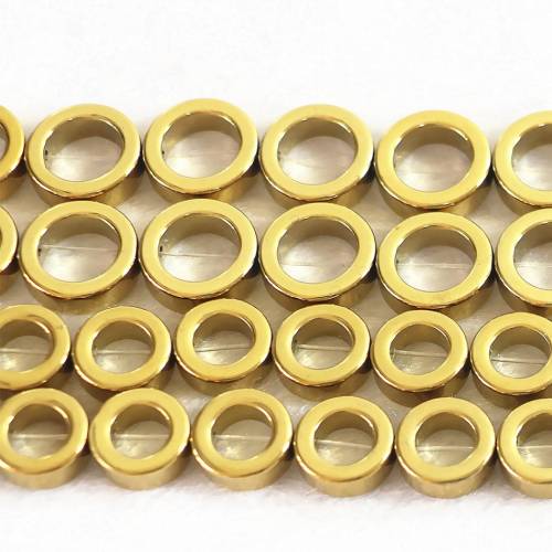 Charms gold-color hematite stone circle Ring shape 6mm 8mm 10mm 12mm loose Beads diy Jewelry B196