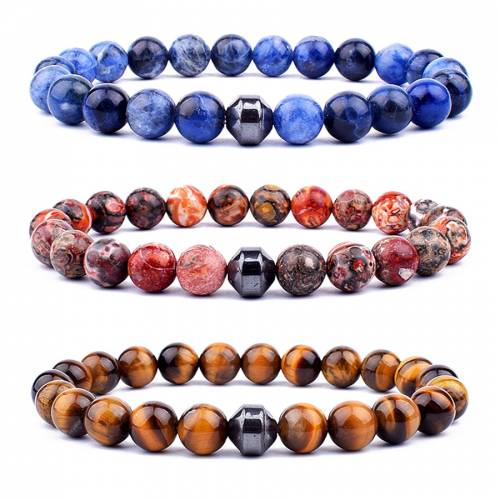 Cylinder Hematite Bracelets For Men Classic Nature Stone Beads Bracelets & Bangles Homme Yoga Jewelry Gift 2022 pulsera hombre