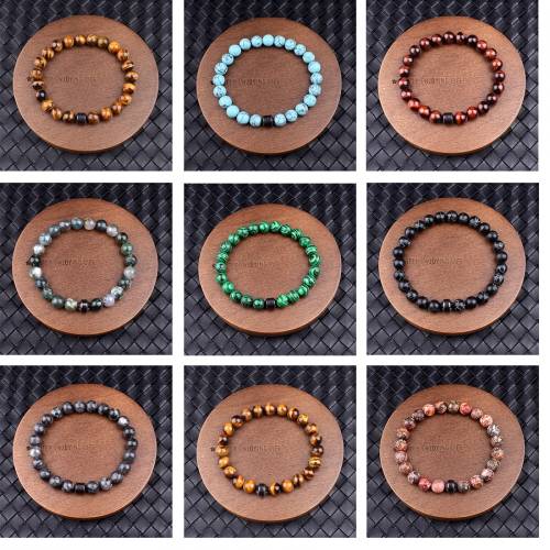 Cylinder Hematite Chakra Nature Stone Bracelets Men Health Protection Tiger Eye Beads Bracelets Women Health Care Energy Jewelry