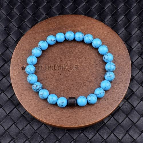 Cylinder Hematite Turquoises Bracelets For Men Fashion Nature Stone Beads Bracelets Homme Yoga Bangles Jewelry Gift 2022 pulsera