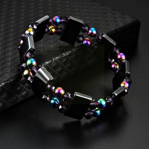 Double Layer Tiger Eye Stones Black Magnetic Stone Bracelets For Men Health Hematite Beads Male Bracelet New Hot Q0T4