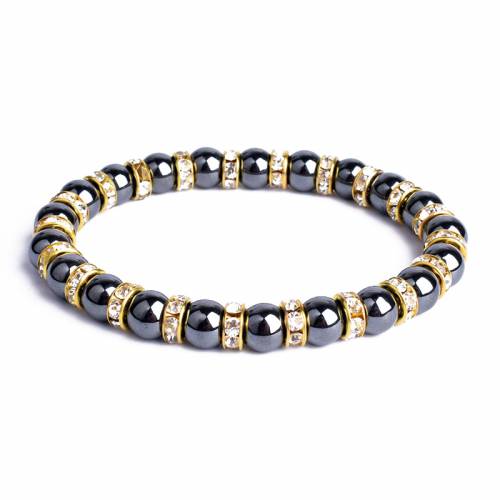 Fashion Natural Hematite Beads Bracelets Men Health Protection Women Jewelry Charm Crystal Stone Stretch Bracelets & Bangles