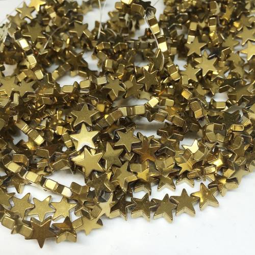 Gold-color hematite star shape stone 6mm 8mm 10mm high quality Iron ore loose beads diy classical jewelry making 15 inch B200