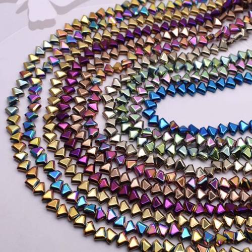 Gold Plated Hematite Beads Natural Stone Beads Diamonds shape Loose beads For Jewelry Making Diy Bracelet Retention Color 15inch