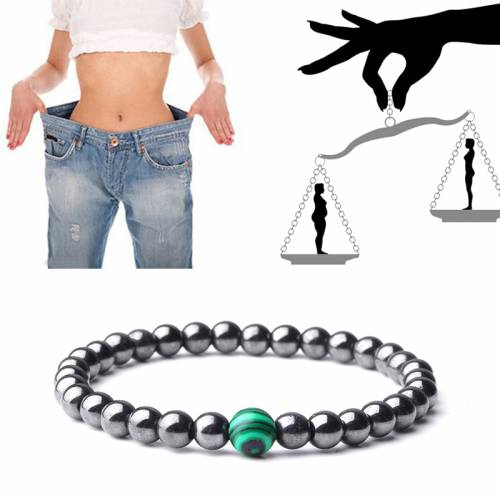 Hematite 6mm Beads Bracelet Weight Loss Magnetic Therapy and Health Care Black Gallstone Bracelet Natural Stone Shell Accessorie
