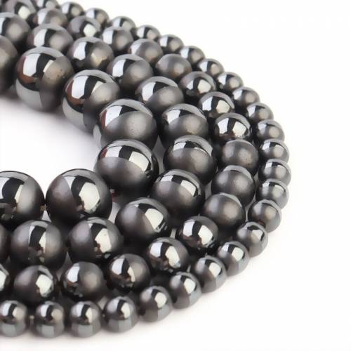 Hematite Frosted Single Line Smooth Round Beads Black Gallstone Bracelet Beads for DIY Handmade Jewelry Accessories 6mm