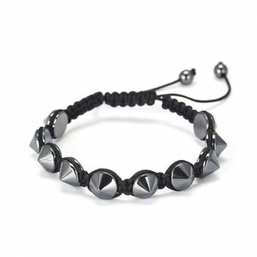 High Quality Natural Hematite Stone Gems Beads Hand Weave Bracelet Jewelry wk276