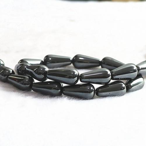 Hot fashion black hematite stone 5*8mm 6*12mm water drop loose beads making best-selling Jewelry B231
