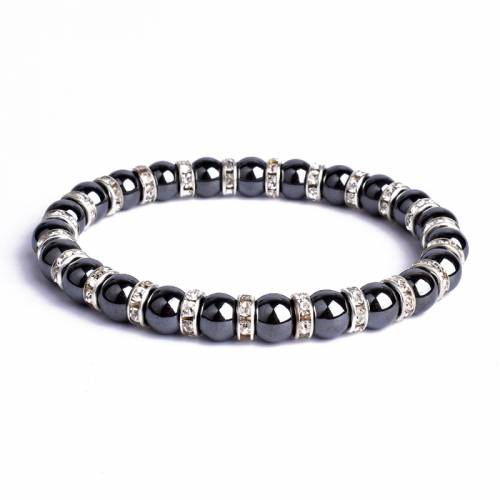 Lose Weight Natural Hematite Beads Bracelets Health Protection Women Jewelry Crystal Stone Stretch Bracelets Energy Bangles Gift