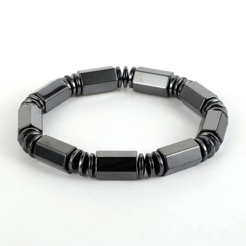 Men Bracelet 5A Magnetic Black Hematite Beads Stretch Health Care Bracelet Tube Natural Energy Stone Bracelet Jewelry For Men