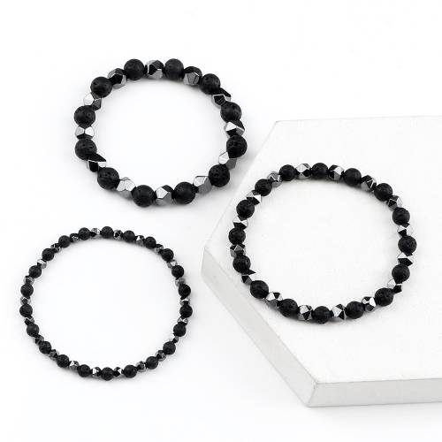 Men Hematite Beads Bracelets Natural Tiger Eye Lava Stone Health Protection Energy Stone Bangles Women Bracelet Stretch Jewelry