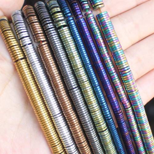 Natural Hematite plated color disc shape 1X2-6mm 15inch per strand - For DIY Necklace Bracelat Jewelry Making !