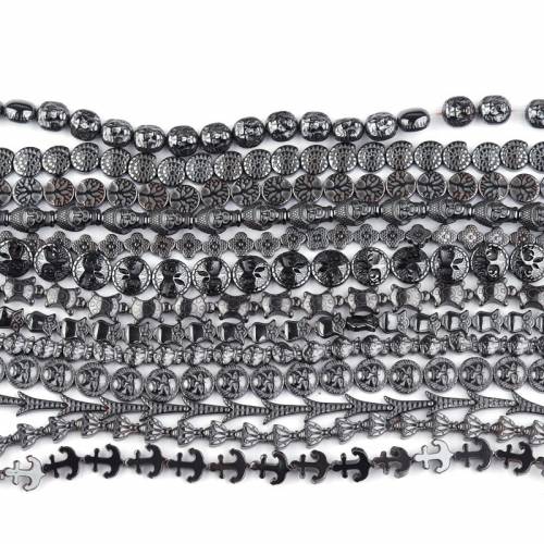 Natural Stone Black Gallstone Beads Turtle Owl Shape Hematite Beads Bulk Beads DIY Jewelry Making Fashion Jewelry Accessories