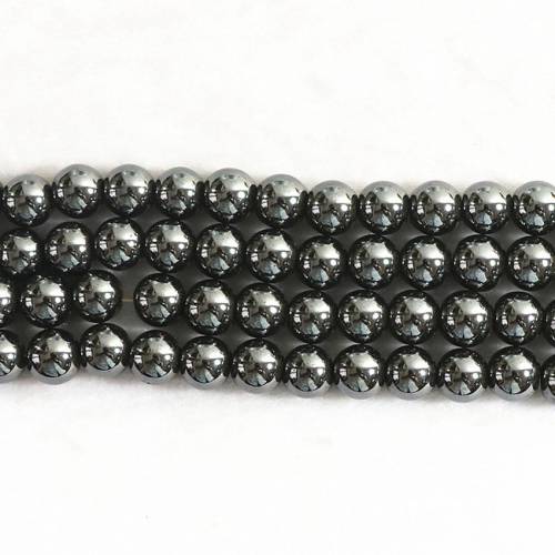 Natural Stone Black Hematite Iron ore Japser 4 6 8 10 12mm Loose Round Ball Beads Jewelry Making Finding 15inch B219