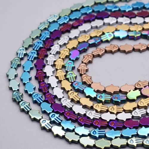 Natural Stone Hematite Beads Gold Plated Evil eye shape Beads For Jewelry Making Diy Bracelet Retention Color 15inch