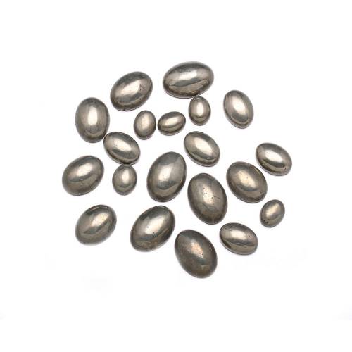 Natural Stone Hematite Cabochon Beads Flat Back Oval shaped No Hole Loose Beads For jewelry making DIY Ring Necklace accessories