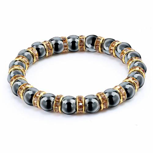 Natural Stone Men‘s Bracelets Charm Women Lucky Hematite Crystal Beads Bracelets Couple Distance Bangles Elastic Energy Jewelry