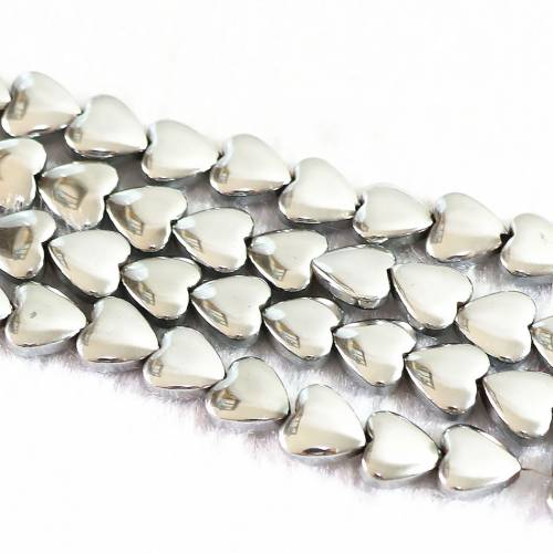 Natural white hematite stone 6mm 8mm 10mm 12mm charms heart shape loose beads diy jewelry 15 inches B257