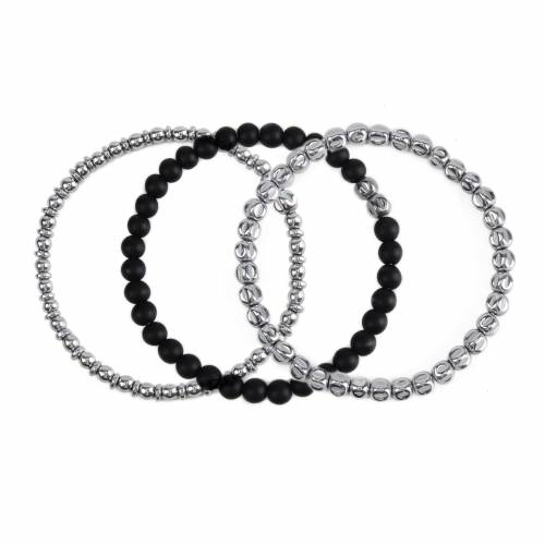 New Natural stone black matte onyx Hematite beads handmade bracelet stacks men women bracelets & bangles for men women Jewelry