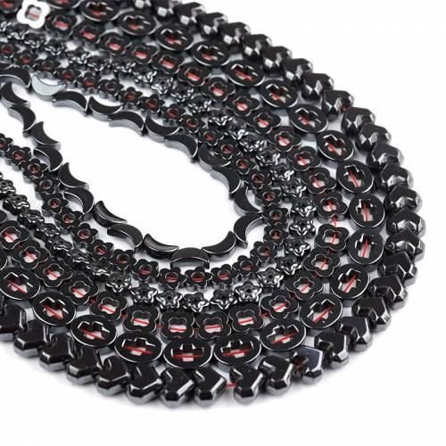 Peach Heart Plum Multi-style Black Gallstone Loose Beads for DIY Handmade Necklace Semi-finished Beads Hematite Beads