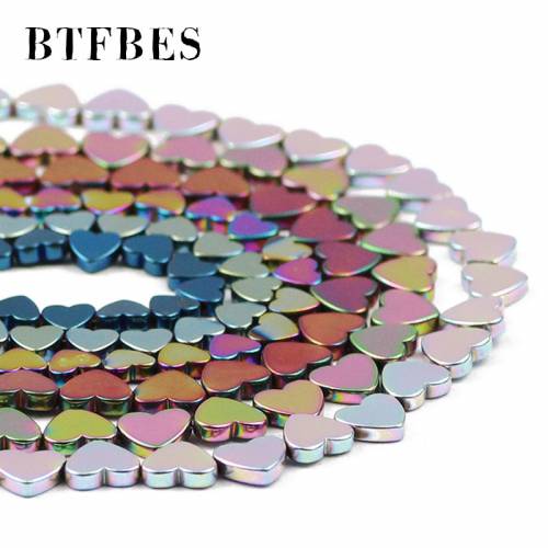 Peach Hearts Hematite Natural Stone Gold - Purple - Black - Blue - Green Charm Loose Beads For Jewelry Making Wholesale DIY Bracelets