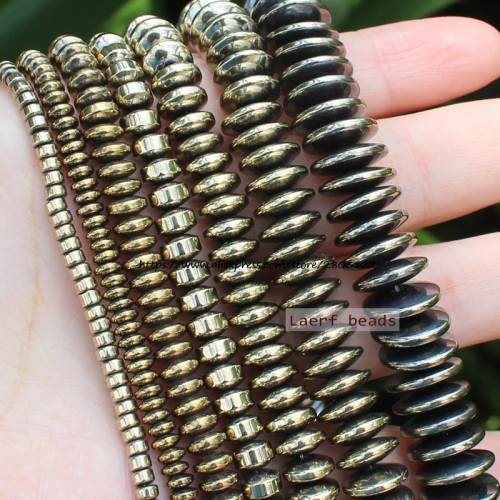 Shining!Natural Hematite Pyrite Rondelle2x3-3x12mmLoose beads - For DIY Jewelry Making !We provide mixed wholesale for all items!