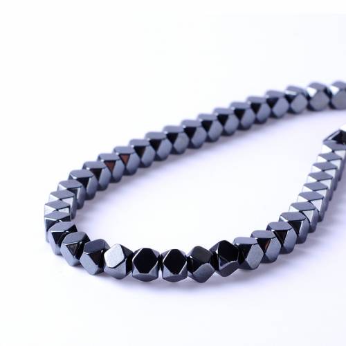 Top quality 2/3/4/6/8/10mm Natural stone bright polyhedron shape loose hematite beads for DIY jewelry necklace bracelet making
