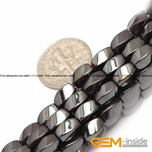 Twist Rectangle Magnetic Black Hematite Beads Natural Stone Beads DIY Beads For Jewelry Making Strand 15 Inches Fashion Bead