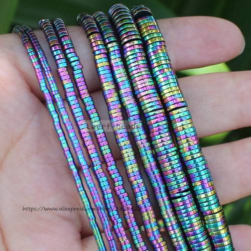 Very Shining ! 380pcs Natural Hematite Multicolor HaiXi/Disc Shape1x2-6mm Loose beads 15inch - For DIY Jewelry making !
