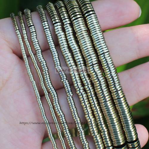 Very Shining ! 380pcs Natural Hematite SmoothPyrite HaiXi/Disc Shape1x2-6mm Loose beads 15inch/38cm - For DIY Jewelry making !